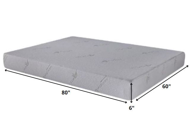 6" Queen Polyester Memory Foam Mattress Covered In A Soft Aloe Vera Fabric