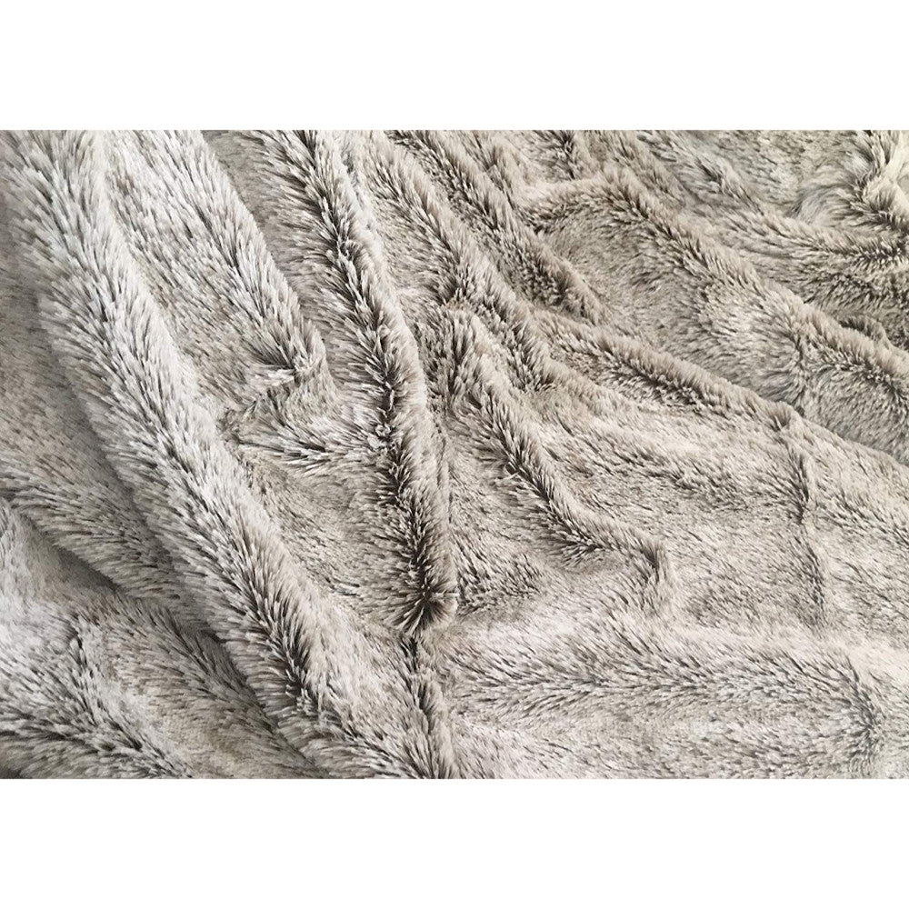 Gray Faux Fur Ombre Plush Throw