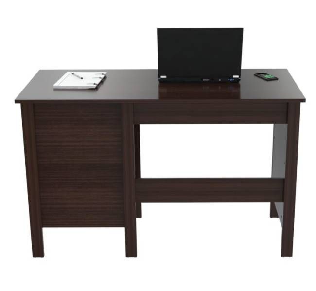 47" Espresso Mirrored Computer Desk With Three Drawers