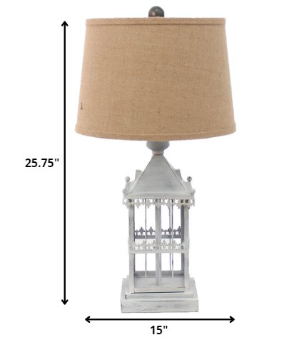 15 X 12 X 25.75 Gray Country Cottage Castle - Table Lamp