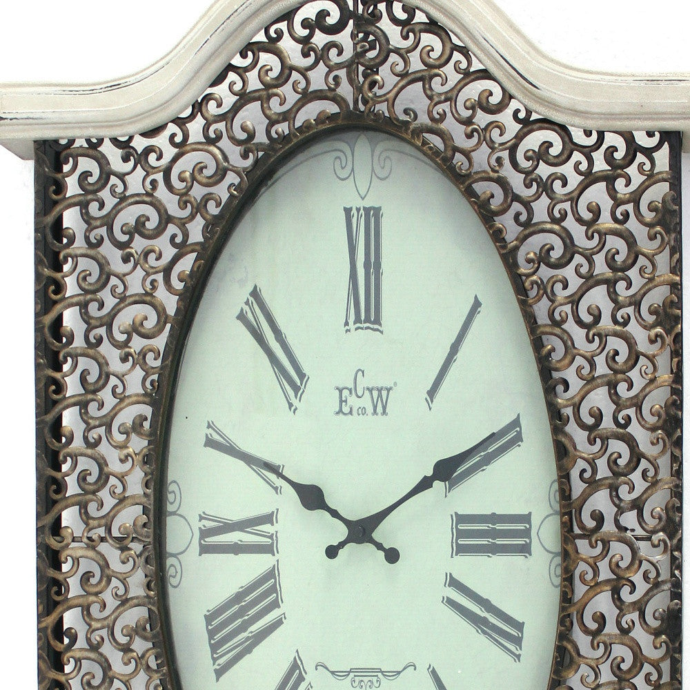 20" Novelty White Glass Analog Wall Clock