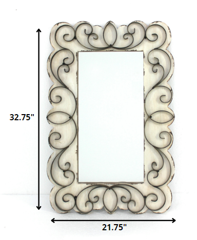 White Rectangle Accent Mirror