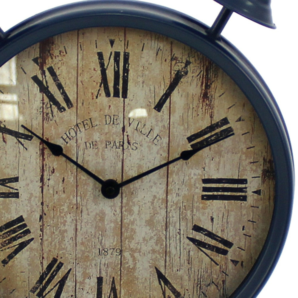 3" Round Blue Glass Analog Wall Clock