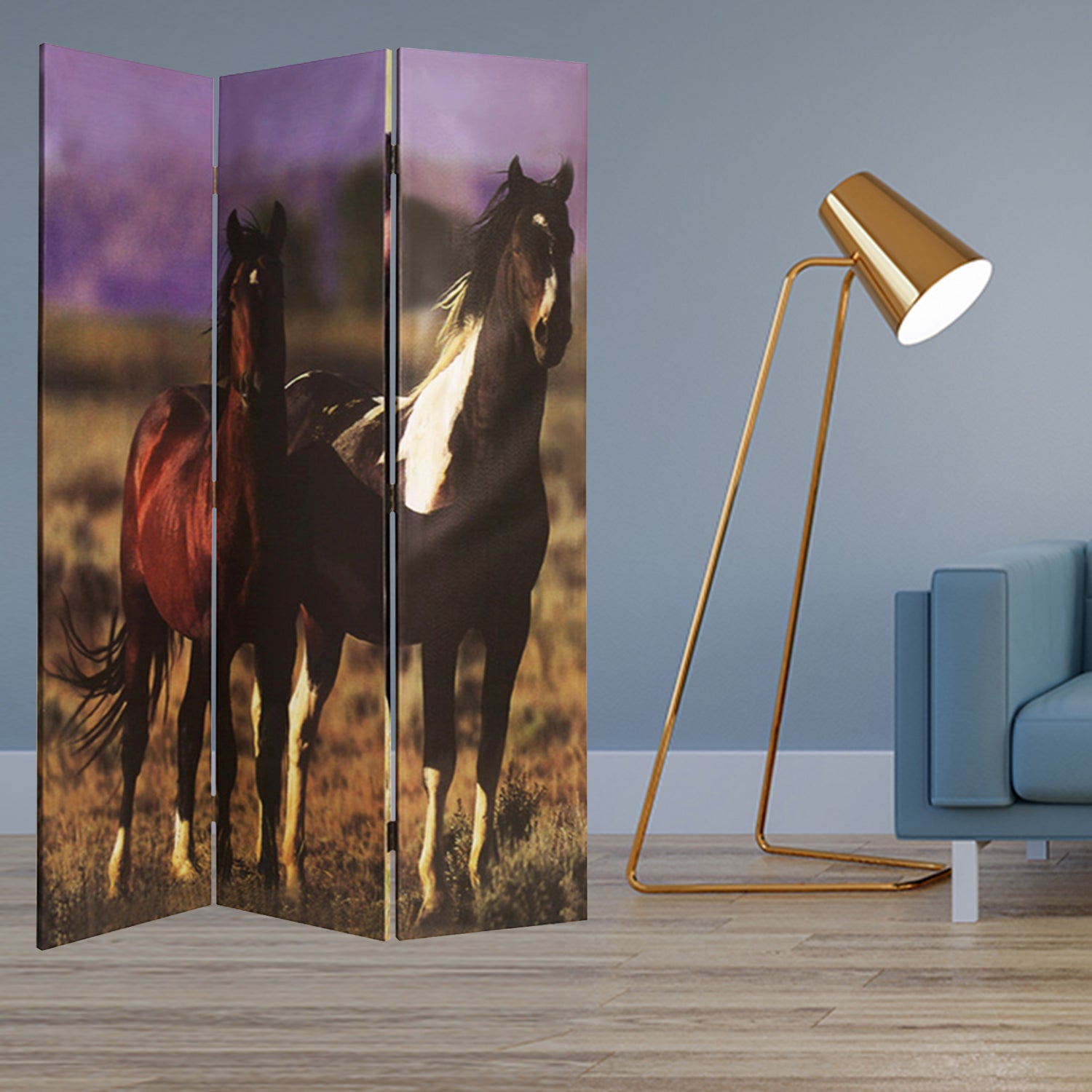 48" X 72" Multi Color Canvas  Screen With Nurturing Mare