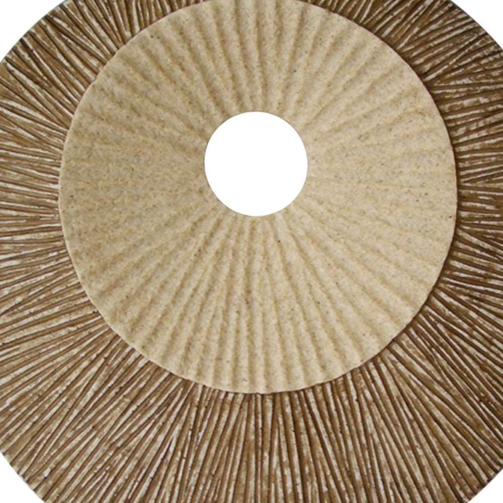 1 X 14 X 14 Brown Round Ribbed  Wall Plaque