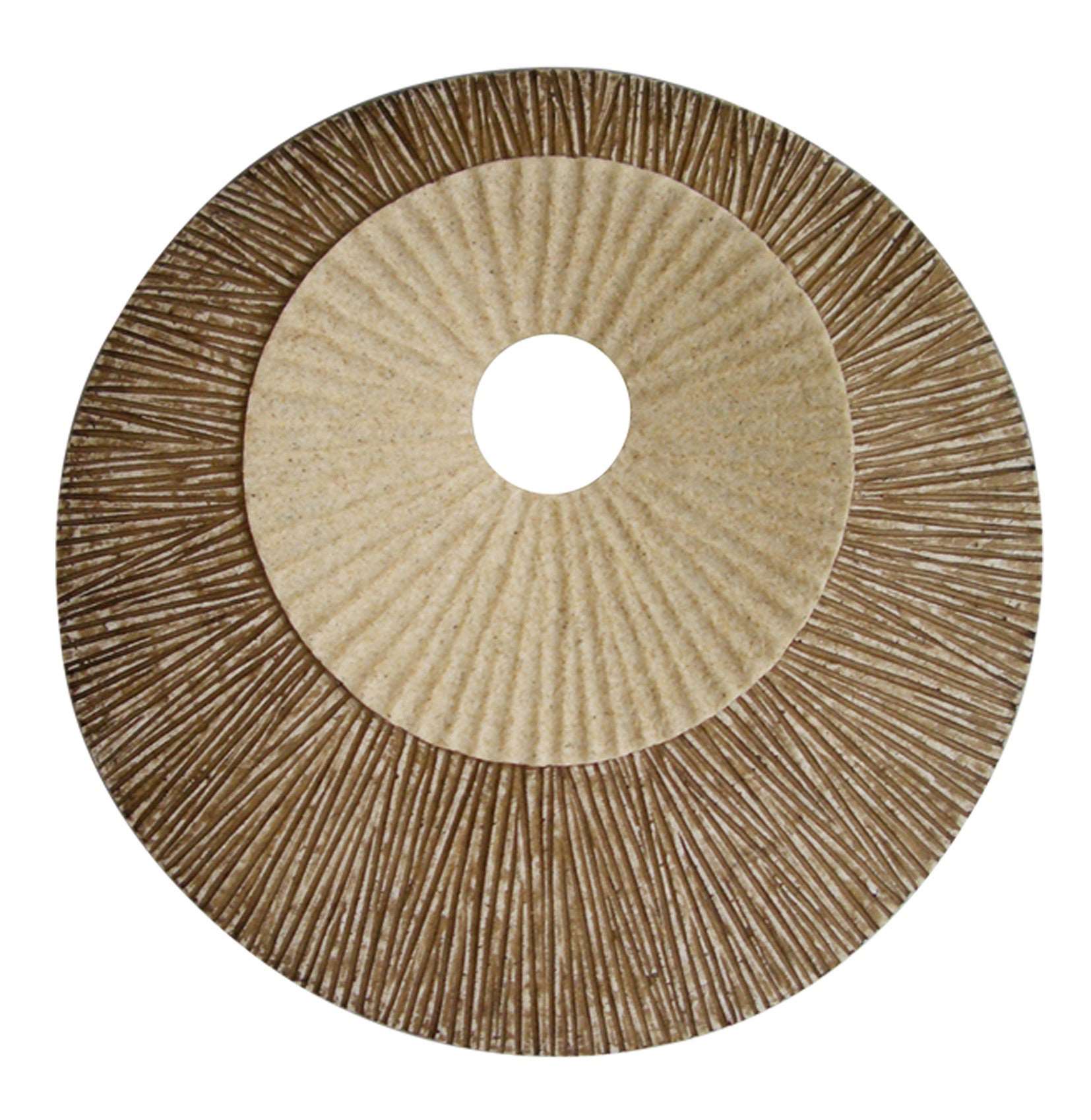 1 X 19 X 19 Brown Round Double Layer Ribbed  Wall Plaque