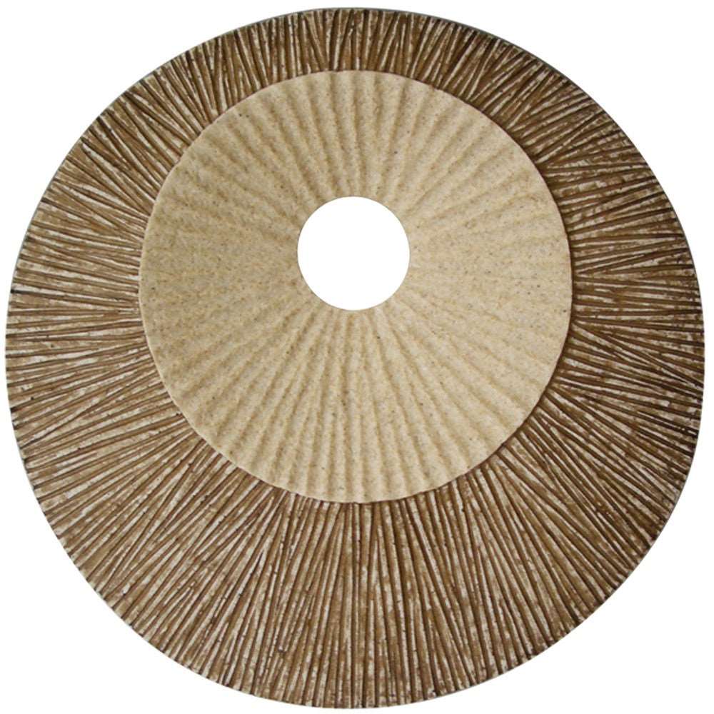 1 X 19 X 19 Brown Round Double Layer Ribbed  Wall Plaque