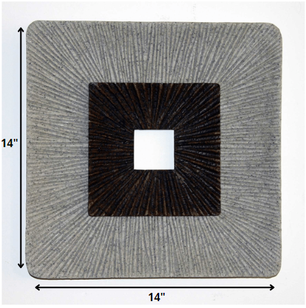 Brown & Gray Square Ribbed Wood Wall Art