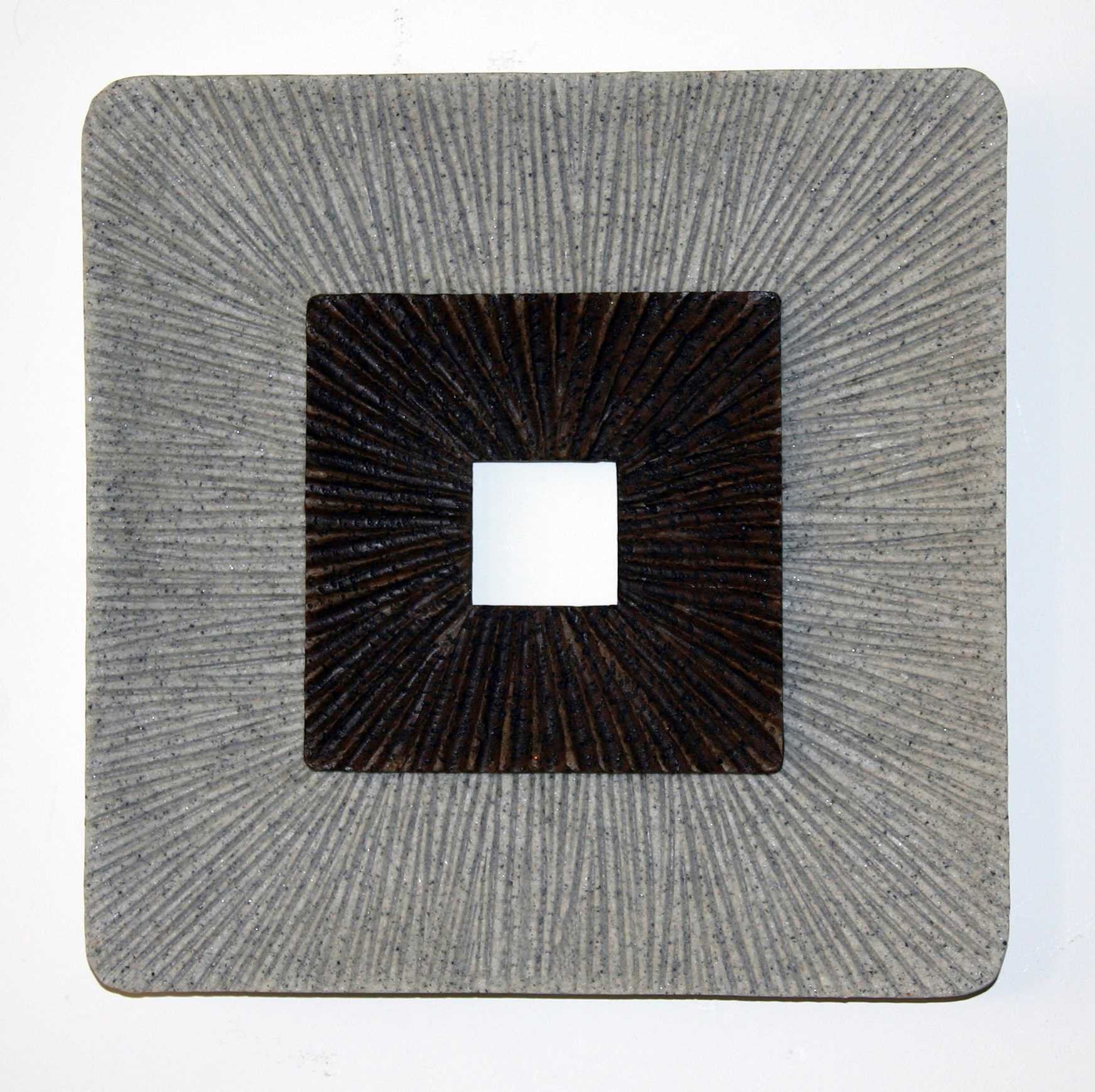 Brown & Gray Square Ribbed Wood Wall Art