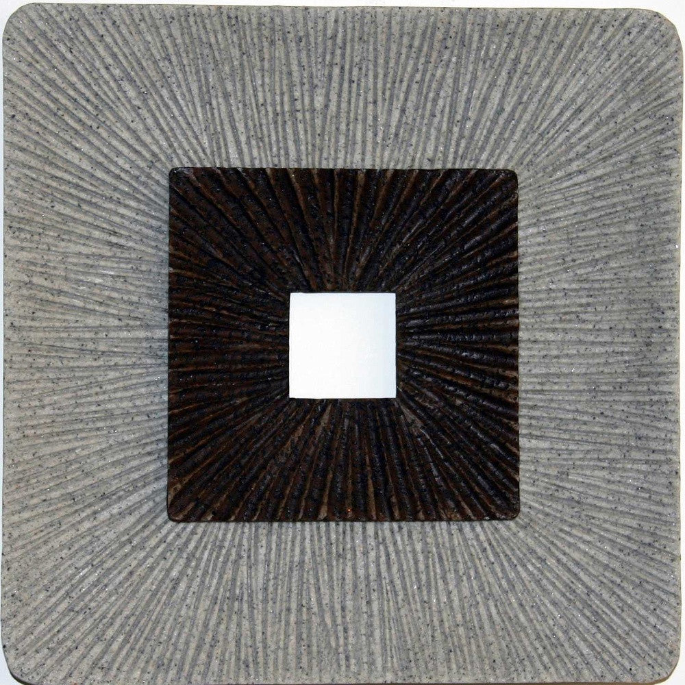 Brown & Gray Square Ribbed Wood Wall Art