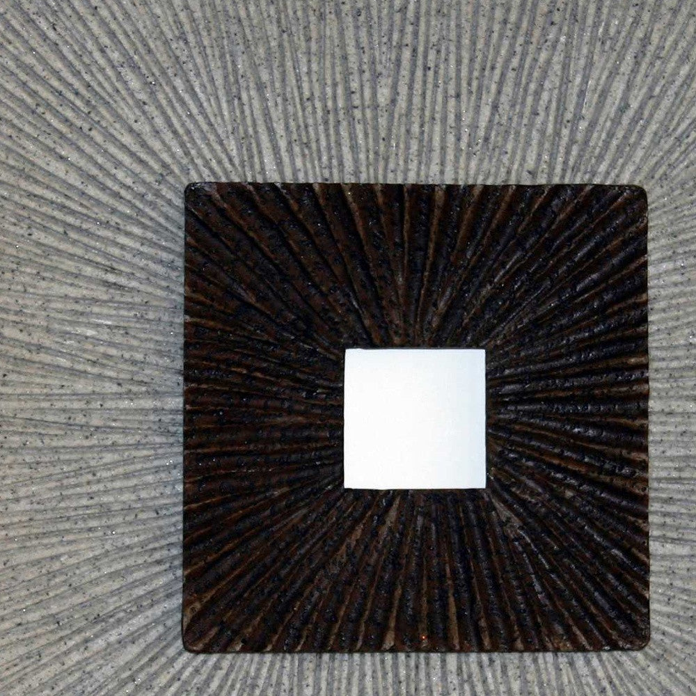 Brown & Gray Square Ribbed Wood Wall Art