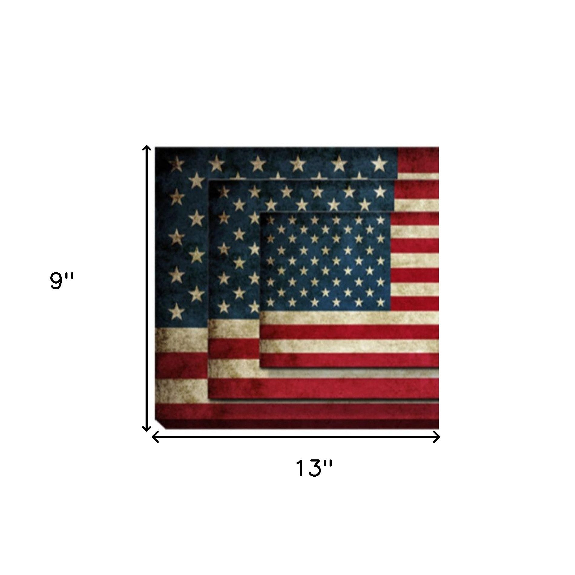 Set Of Four American Flag Print Wall Art