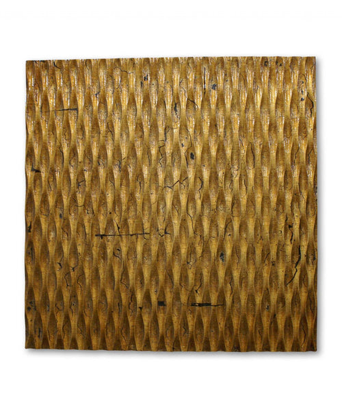 1 X 24 X 24 Gold Metallic Ridge - Wall Art Wood Wall Art