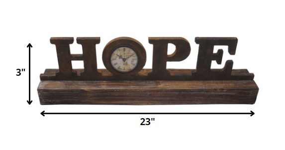 1" X 23" X 3" Brown Wood Decor  Clock