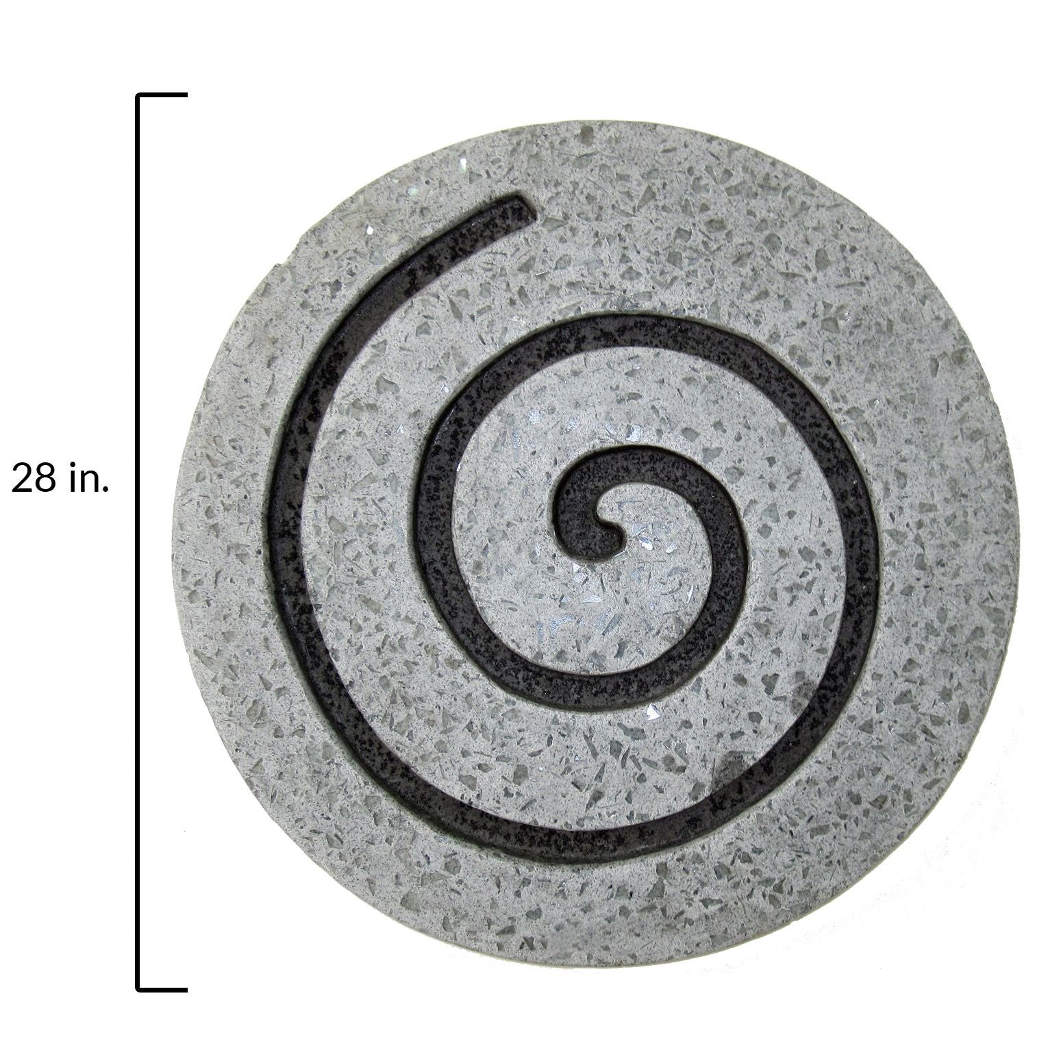 28" Gray Round Modern Spiral Wall Art