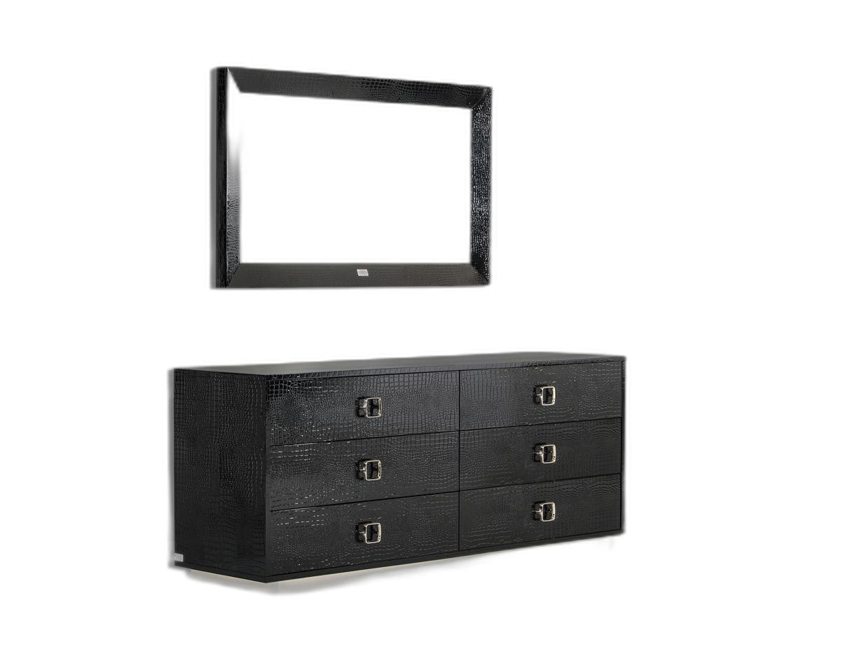 26" Black Crocodile Mdf Dresser