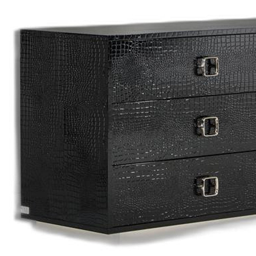 26" Black Crocodile Mdf Dresser