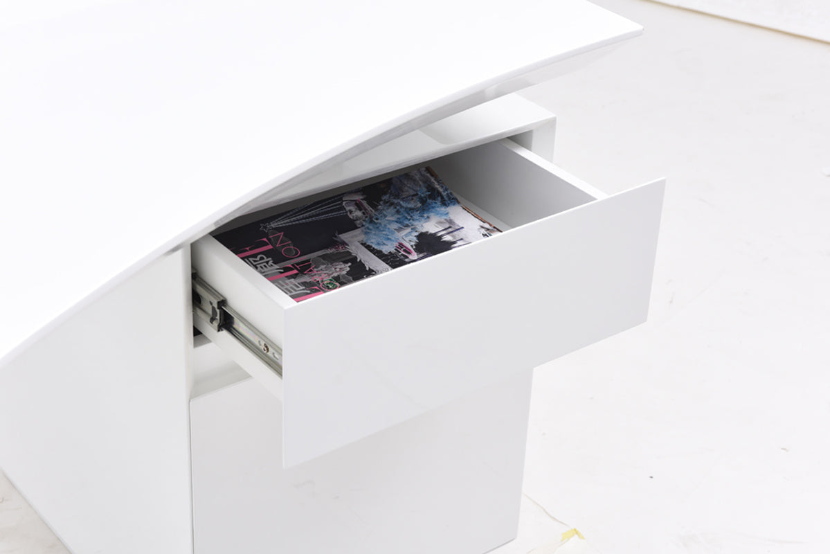 30" White Stainless Steel Office Desk