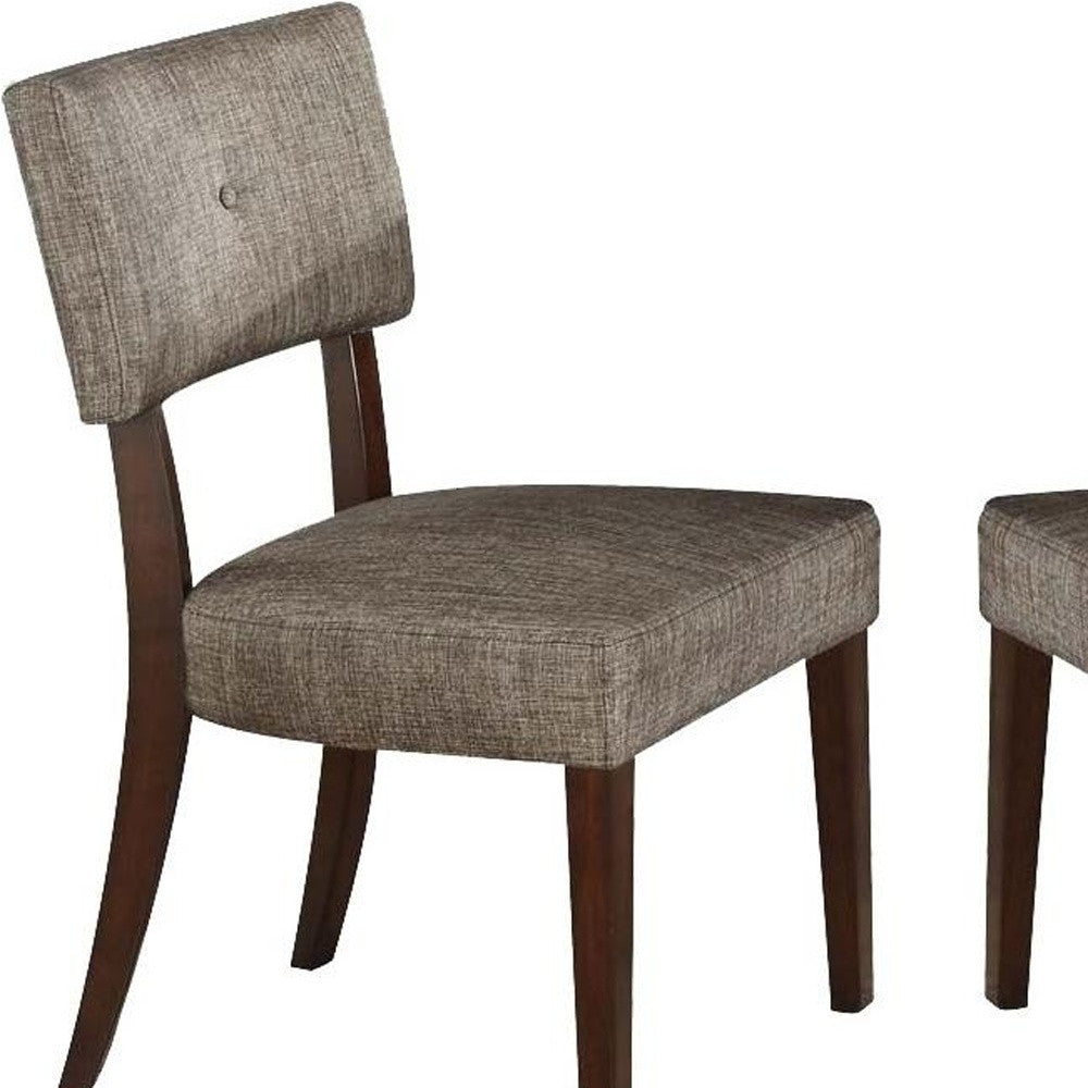 20" X 20" X 36" 2Pc Gray Fabric And Espresso Side Chair