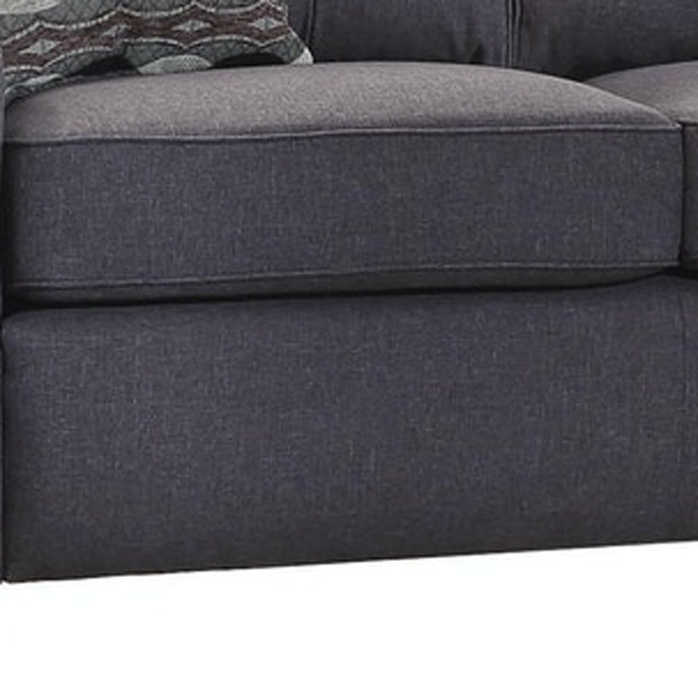 50" Gray 100% Linen Love Seat