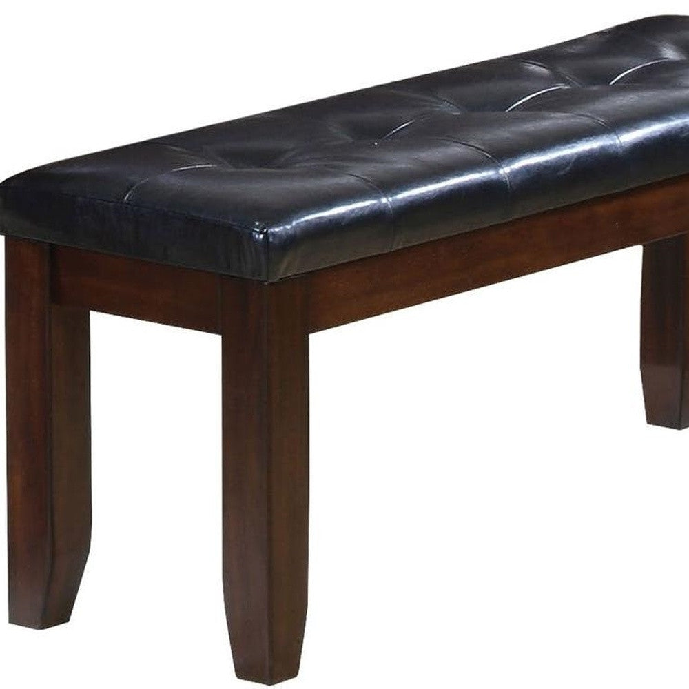 48" X 17" X 20" Black  And Espresso Elegant Bench