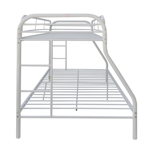 White Twin Over Full Contemporary Metal Bunk Bed