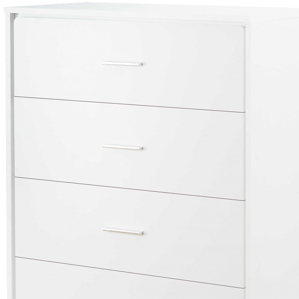 32" White Manufactured Wood Five Drawer Chest