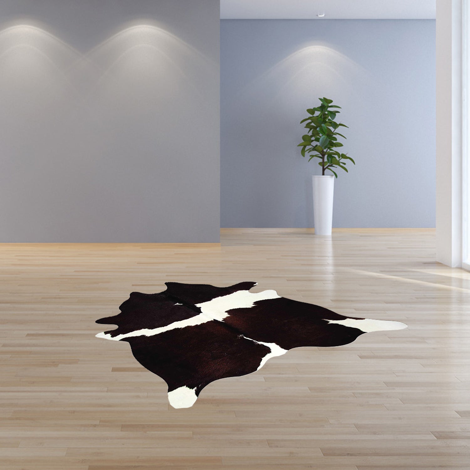 72" X 84" Chocolate And White Cowhide - Rug