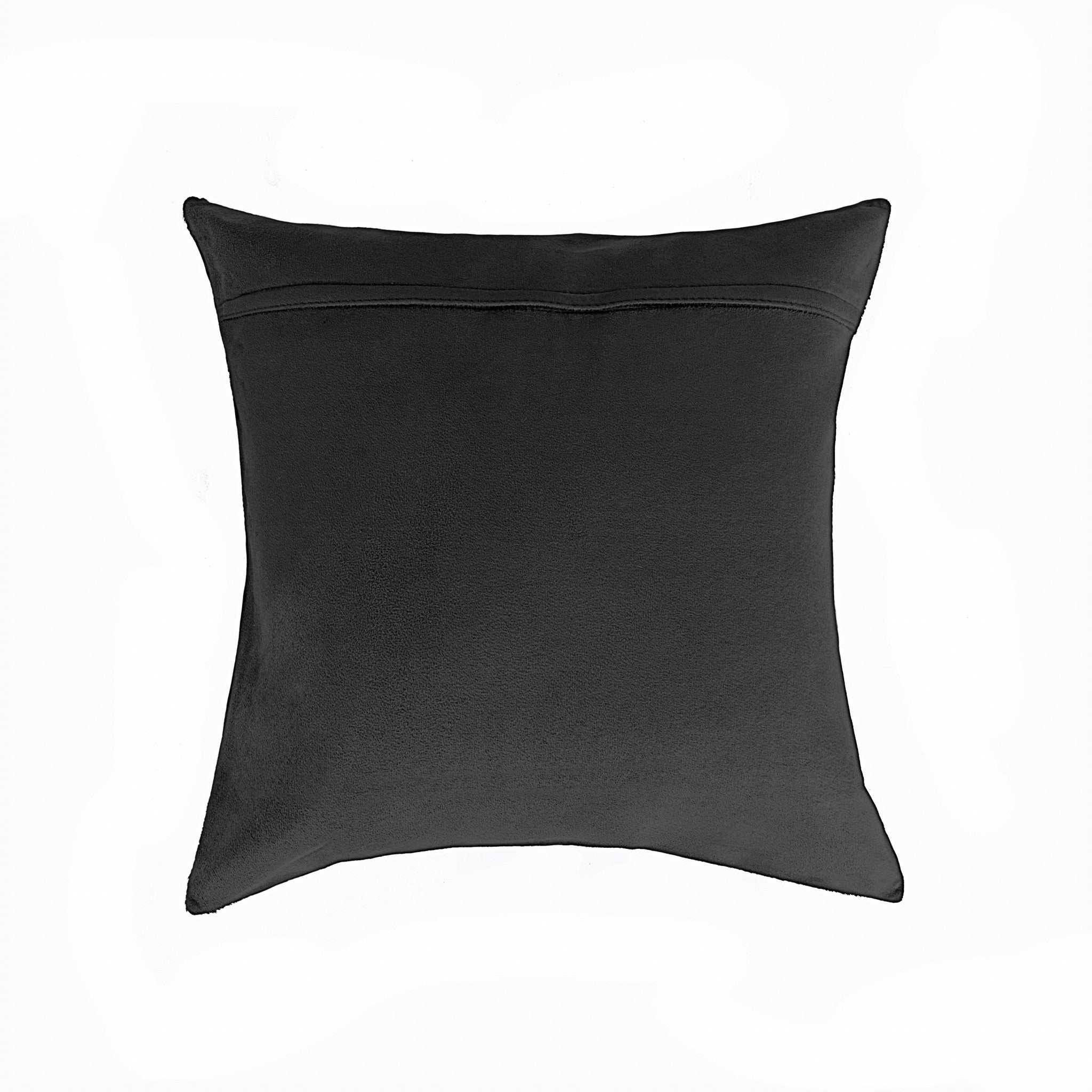 18" X 18" X 5" Black And White Cowhide  Pillow