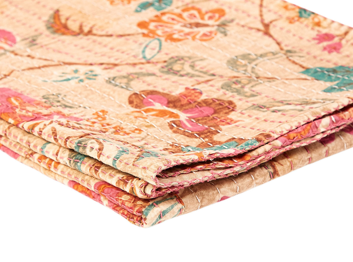 50" X 70" Multi-Color Kantha Cotton - Throw