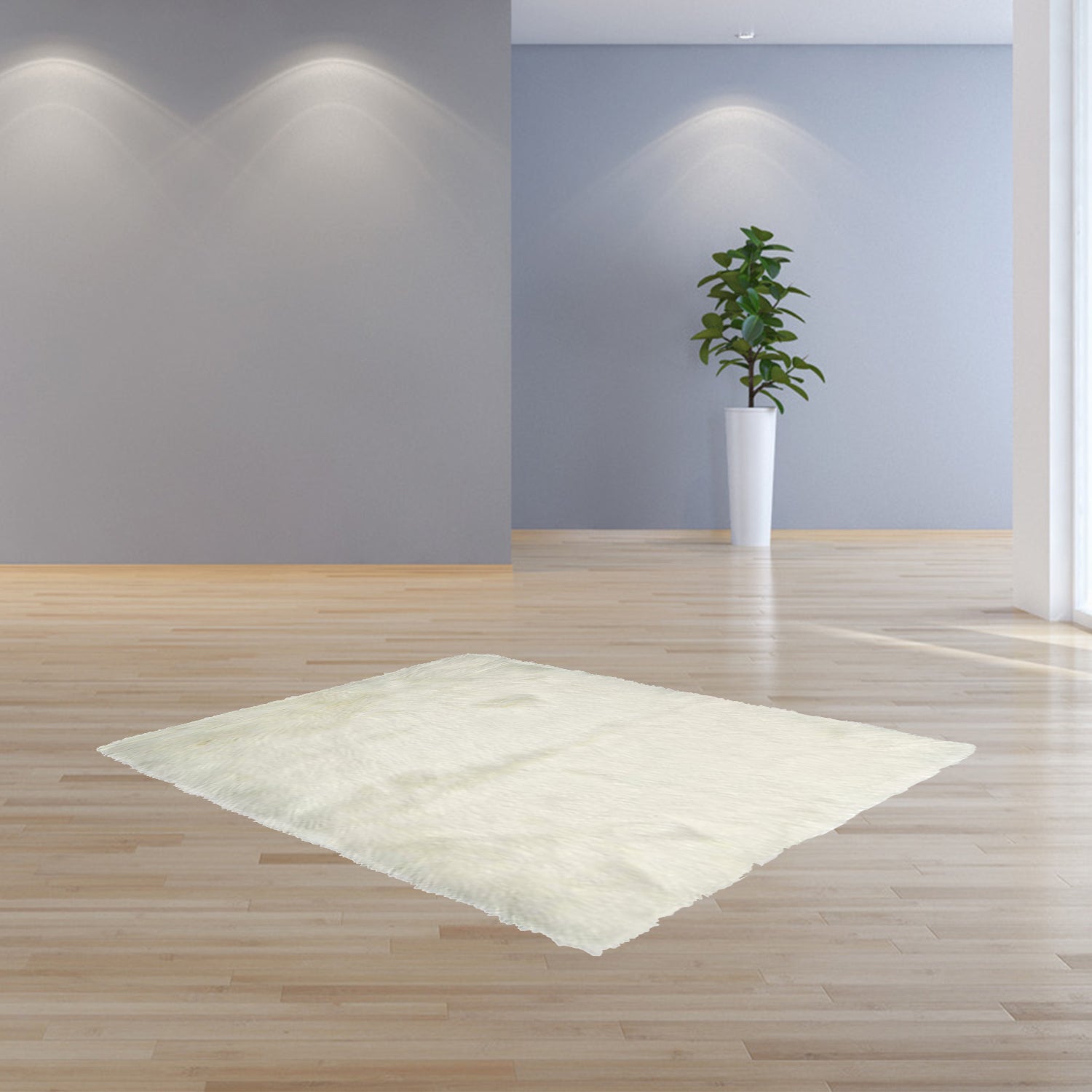 24" X 36" X 1.5" Off White Faux Rectangular - Area Rug