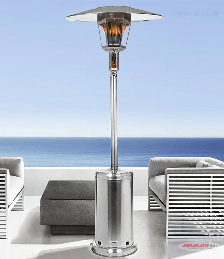 96" Real Flame Natural Gas Patio Heater - Stainless Steel Finish (40,000 BTU)