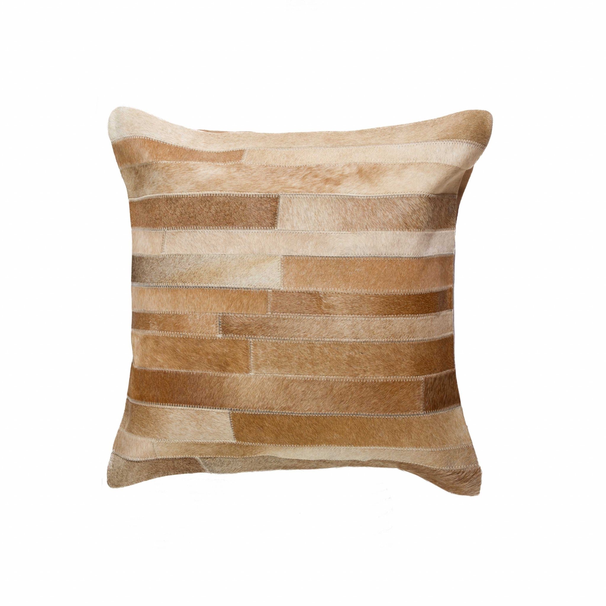 18" X 18" X 5" Tan  Pillow