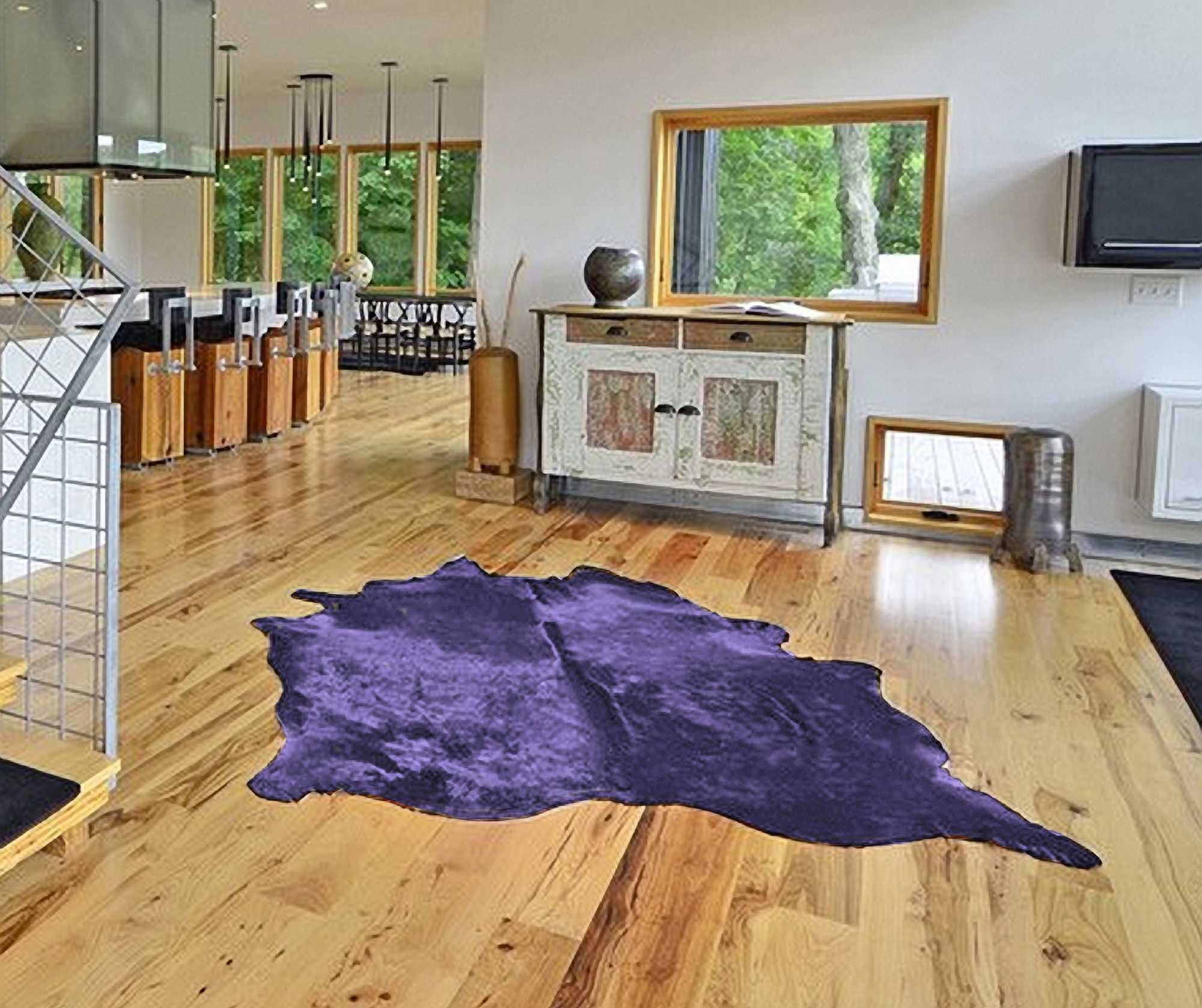 72" X 84" Purple Cowhide - Rug