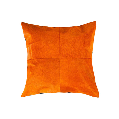 18 X 18 Orange Cowhide Throw Pillow