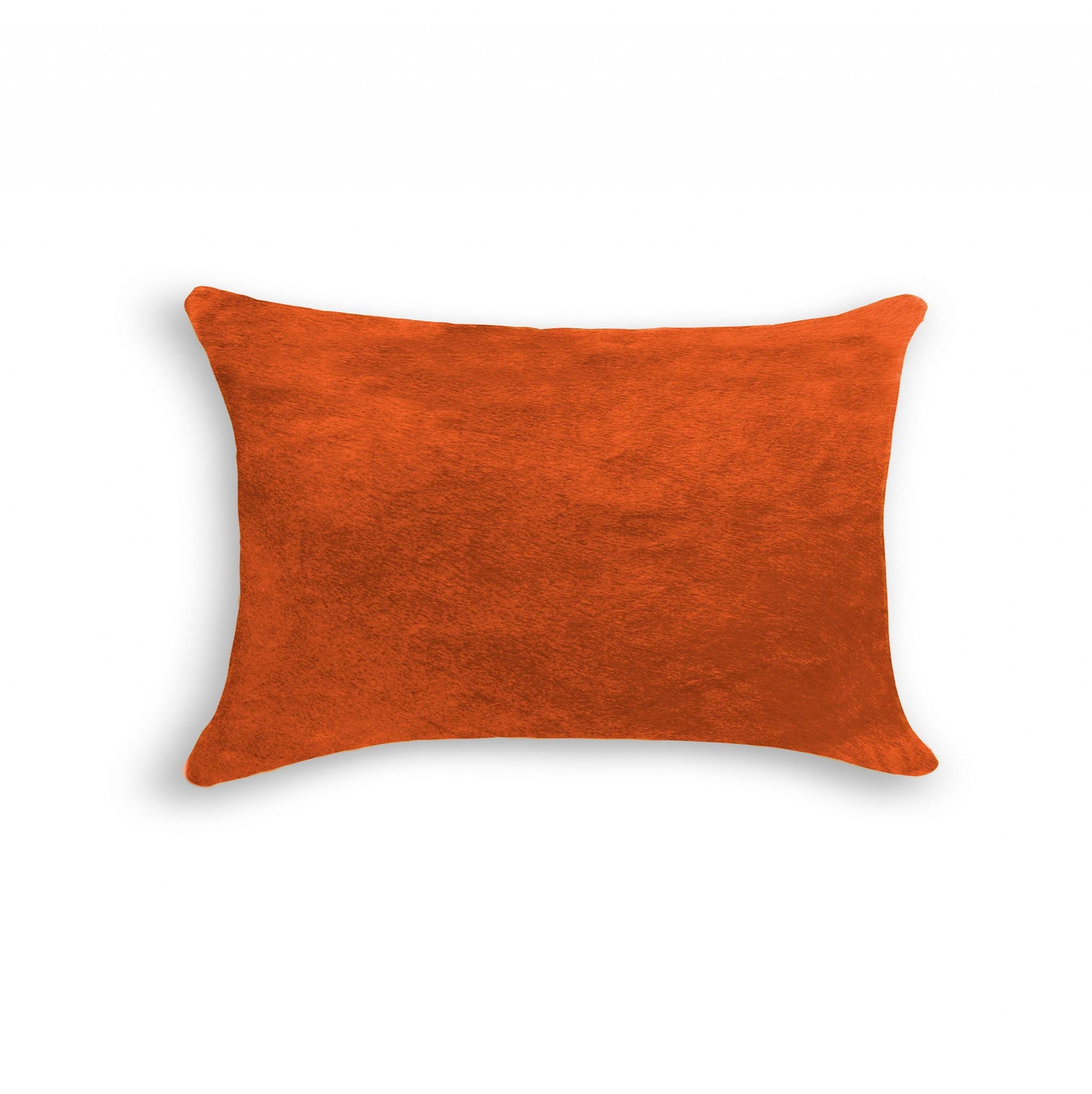 12" X 20" X 5" Orange Cowhide  Pillow