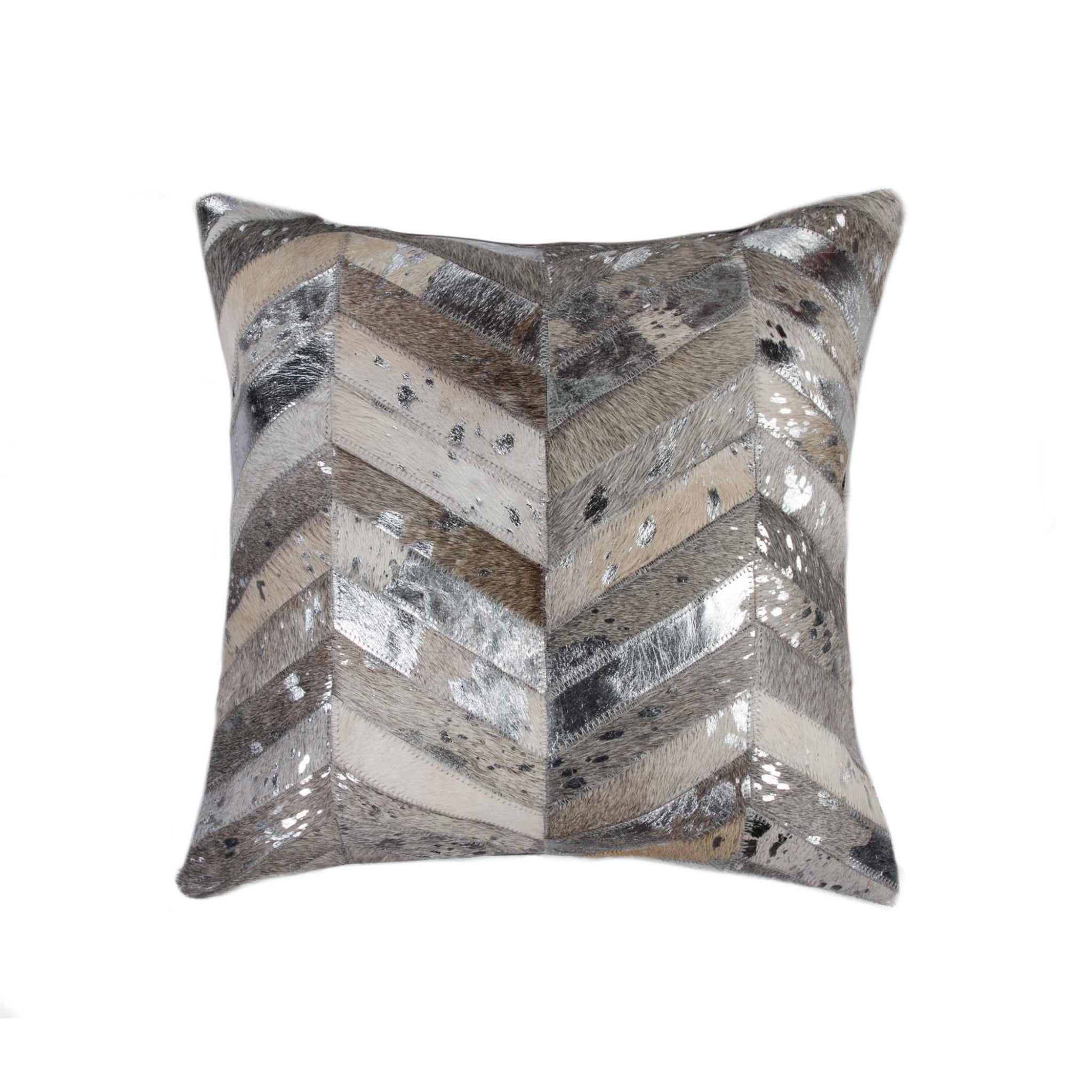 18" X 18" X 5" Silver  Pillow