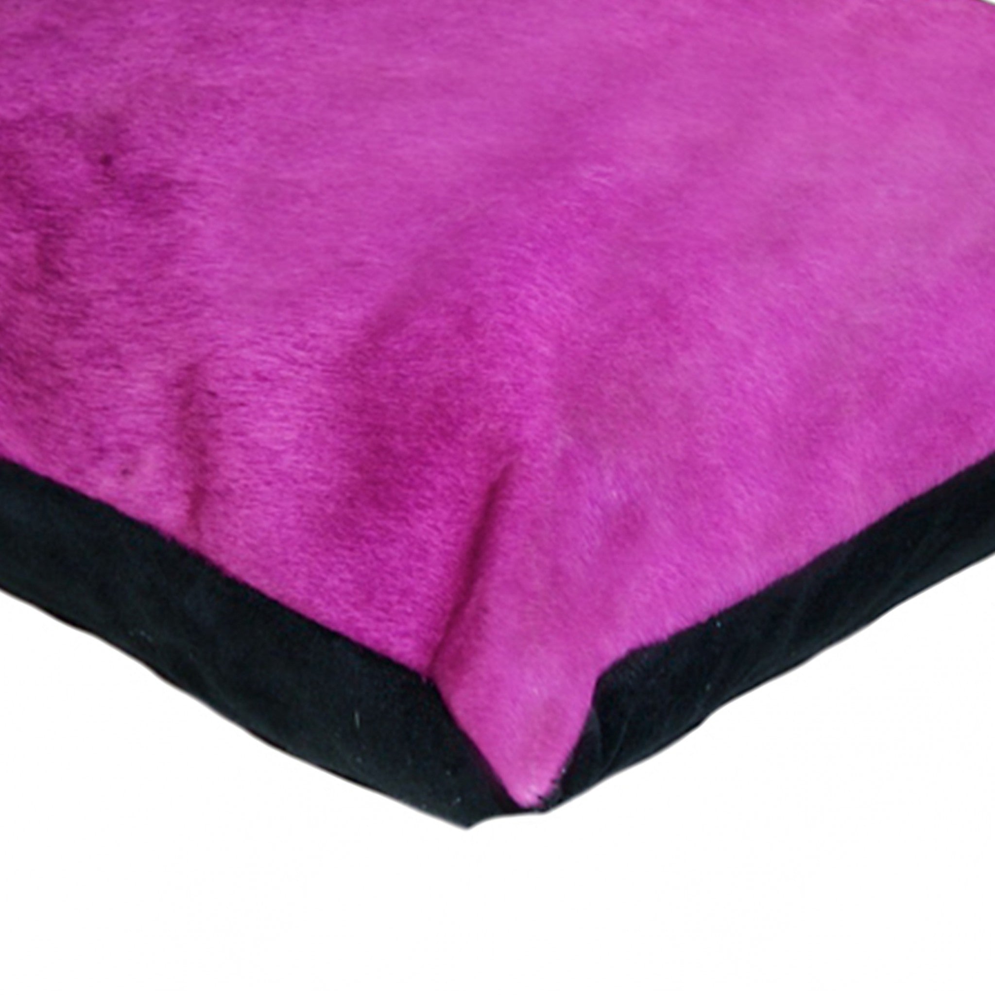 18" X 18" X 5" Fuschia Cowhide  Pillow 2 Pack