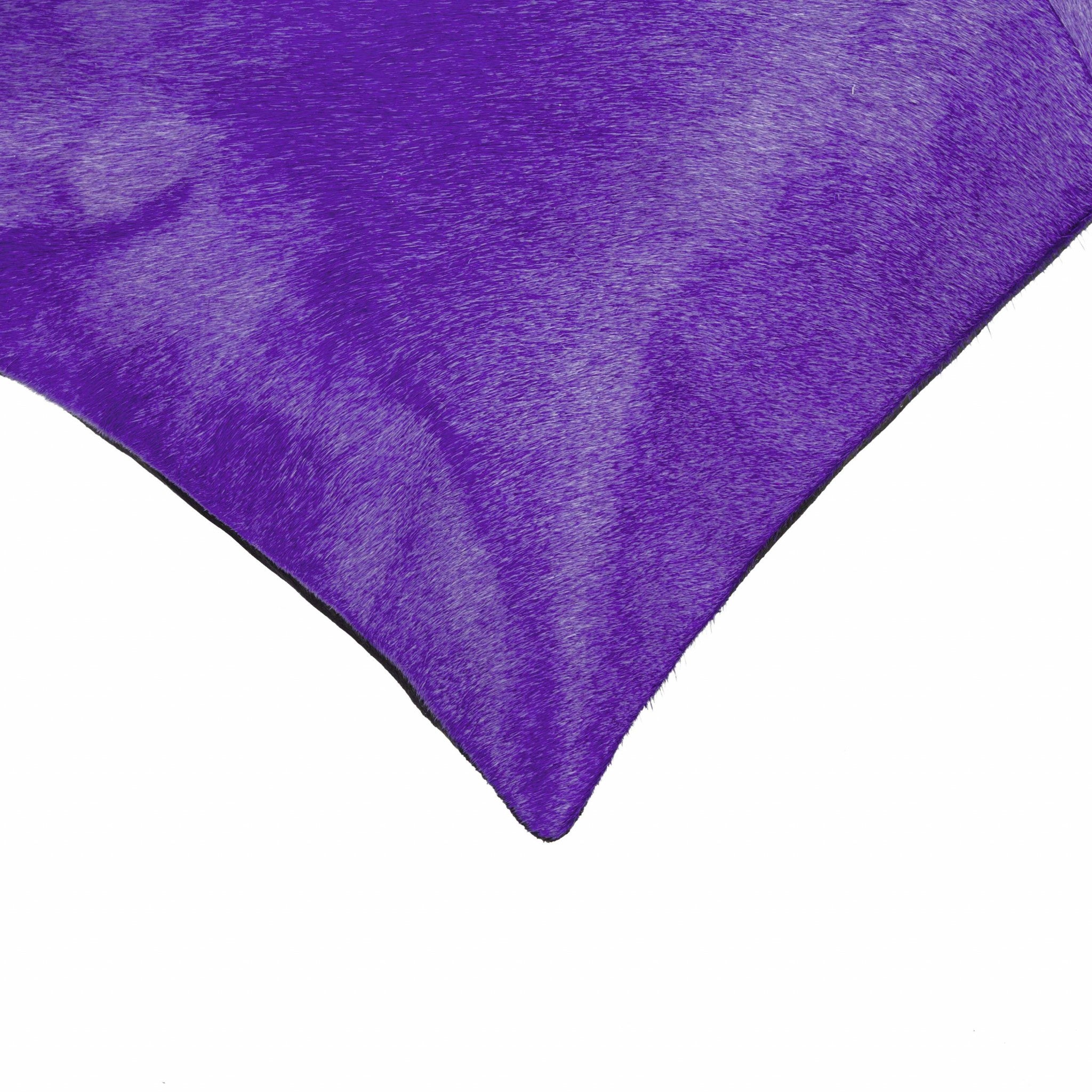 18 X 18 Purple Cowhide Throw Pillow