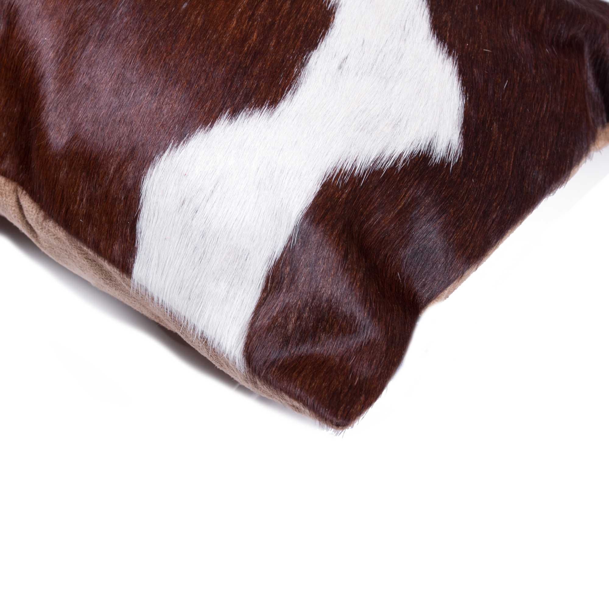 12" X 20" X 5" Chocolate And White Cowhide  Pillow 2 Pack