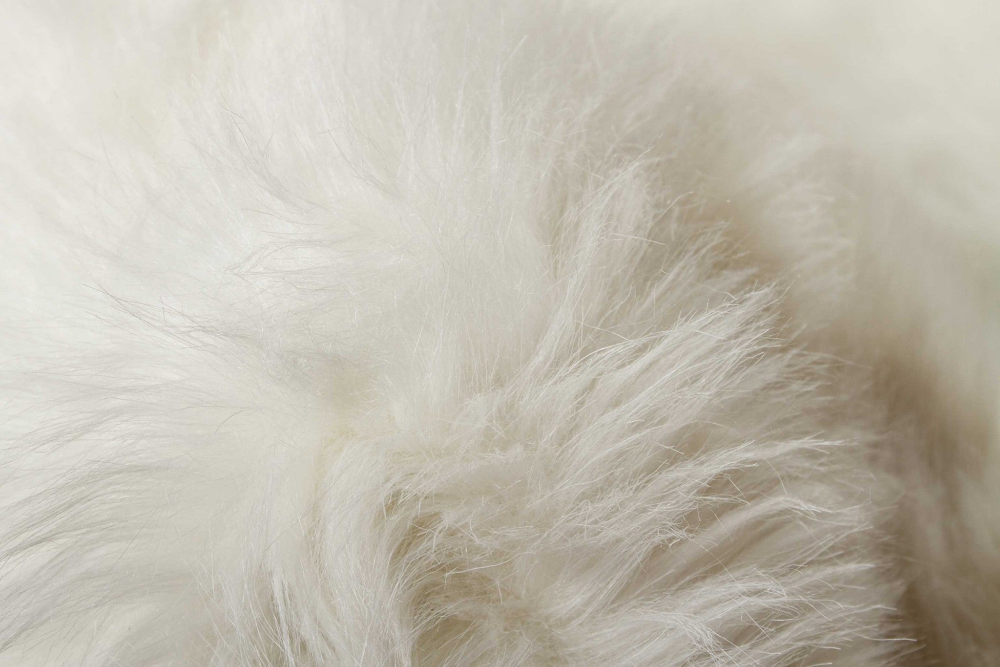 72" Off White Circular Faux Fur Area Rug