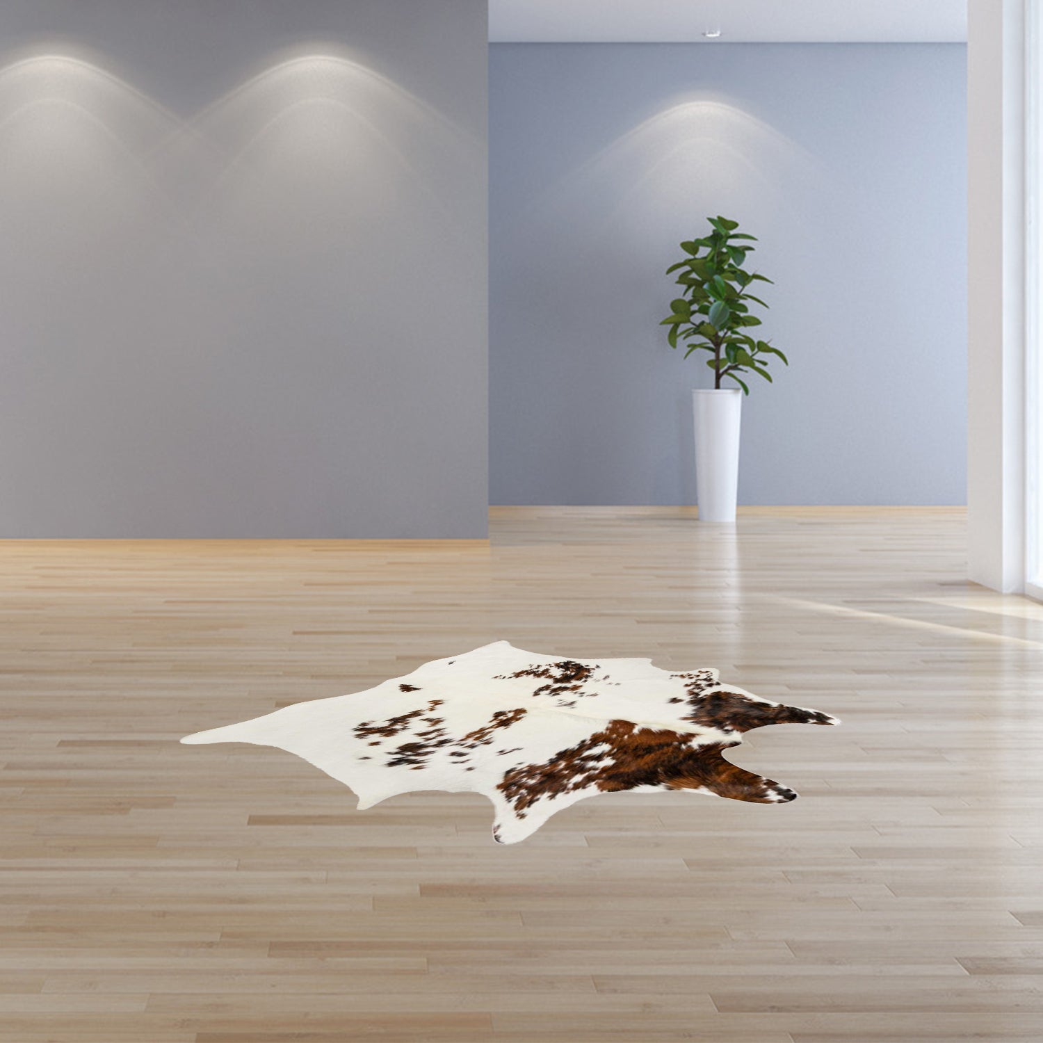 72" X 84" Salt & Pepper Cowhide Rug - S&P Chocolate White