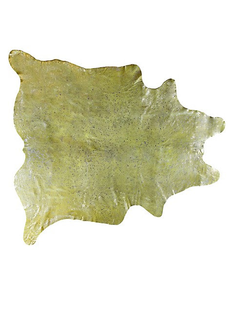 72" X 84" Lime And Silver Cowhide - Area Rug