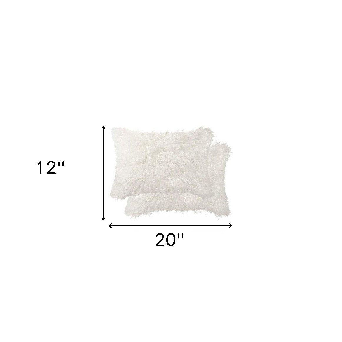 Off White Faux Fur Solid Color Throw Pillow