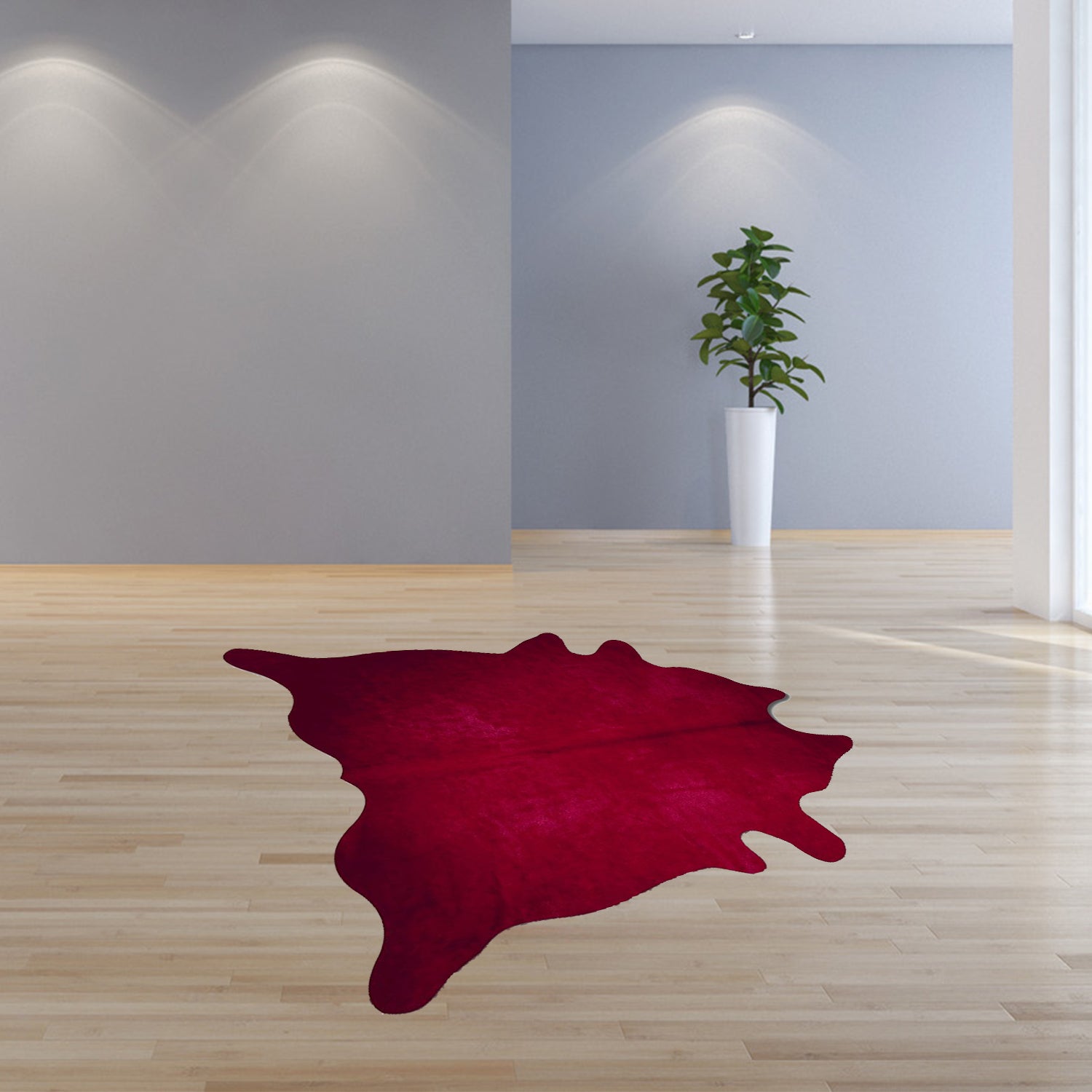 60" X 84" Burgundy Cowhide - Area Rug