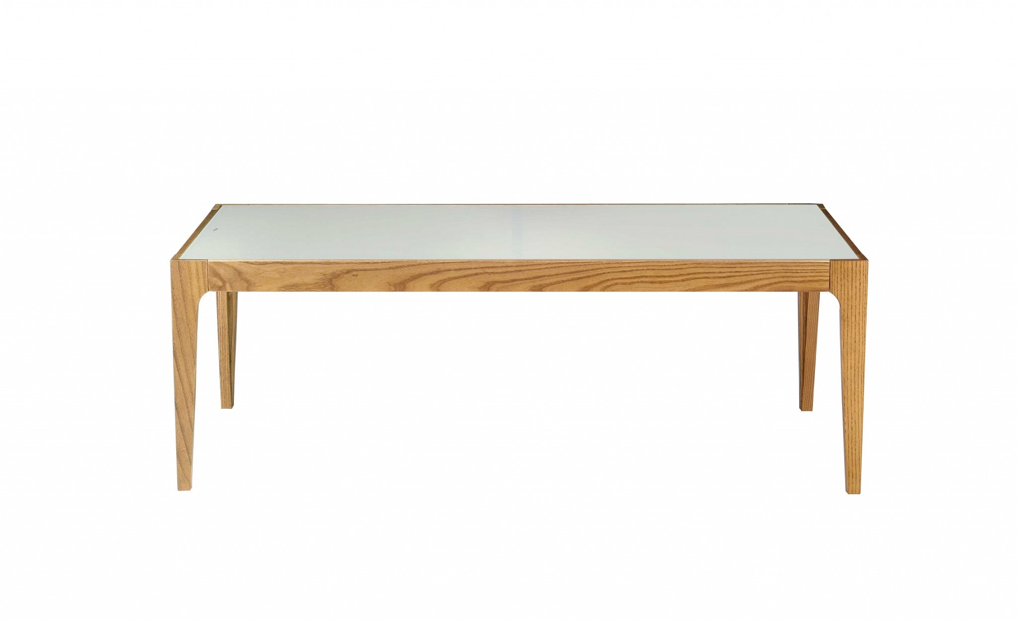 43" X 24" X 15" Natural And Frost Glass Coffee Table