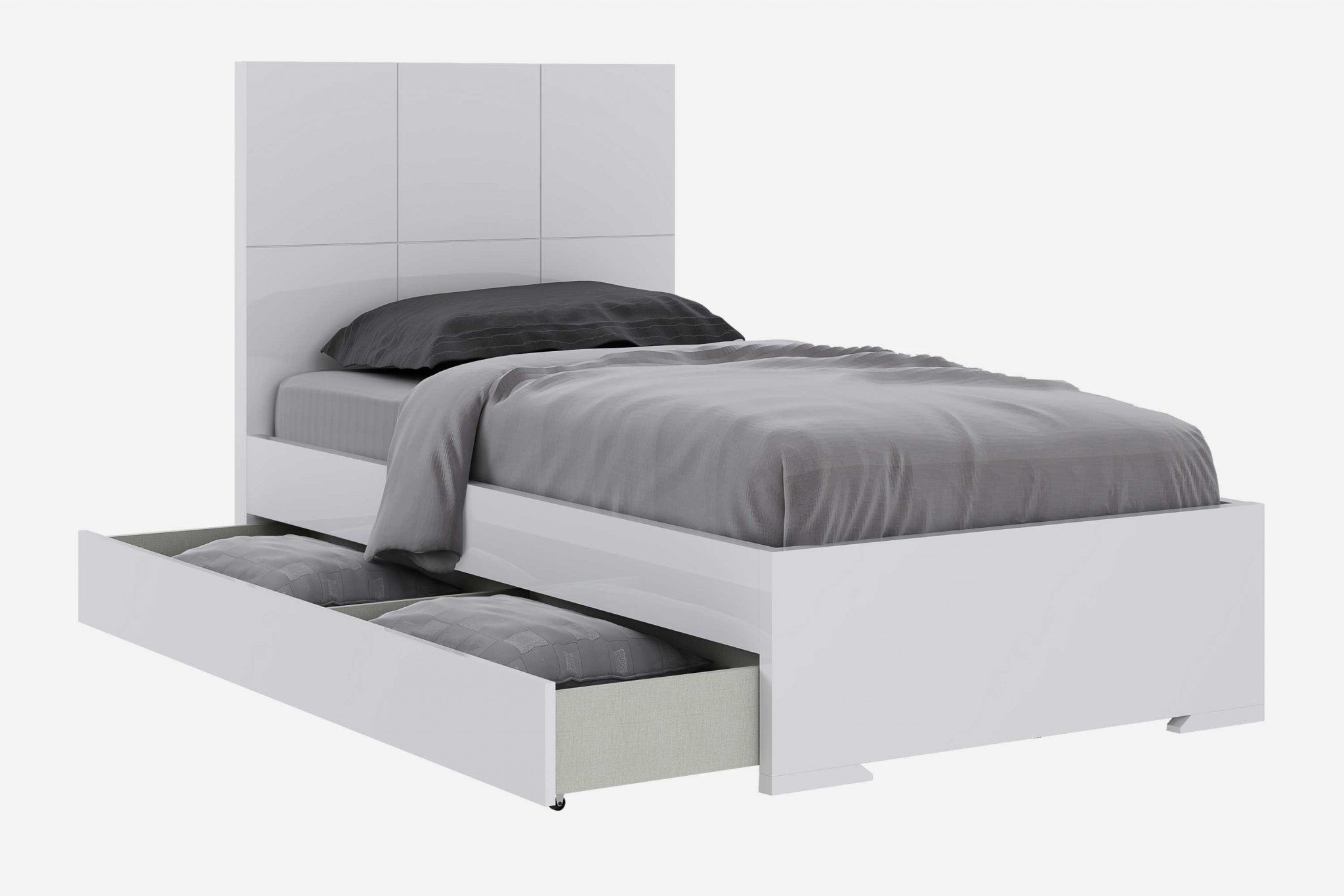 Twin White Bed