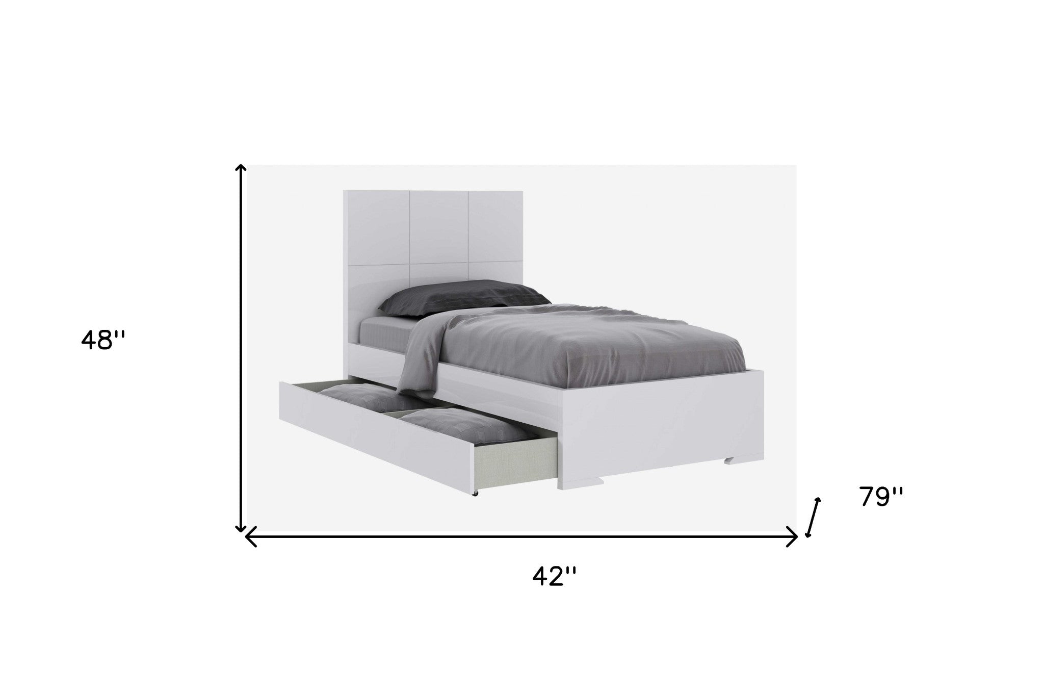 Twin White Bed