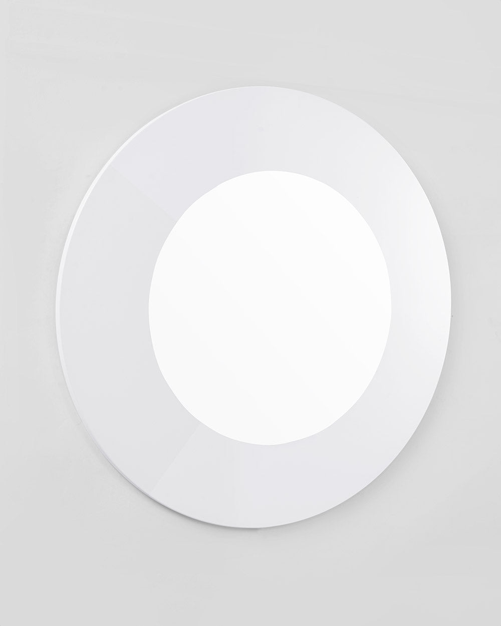 White Round Accent Mirror