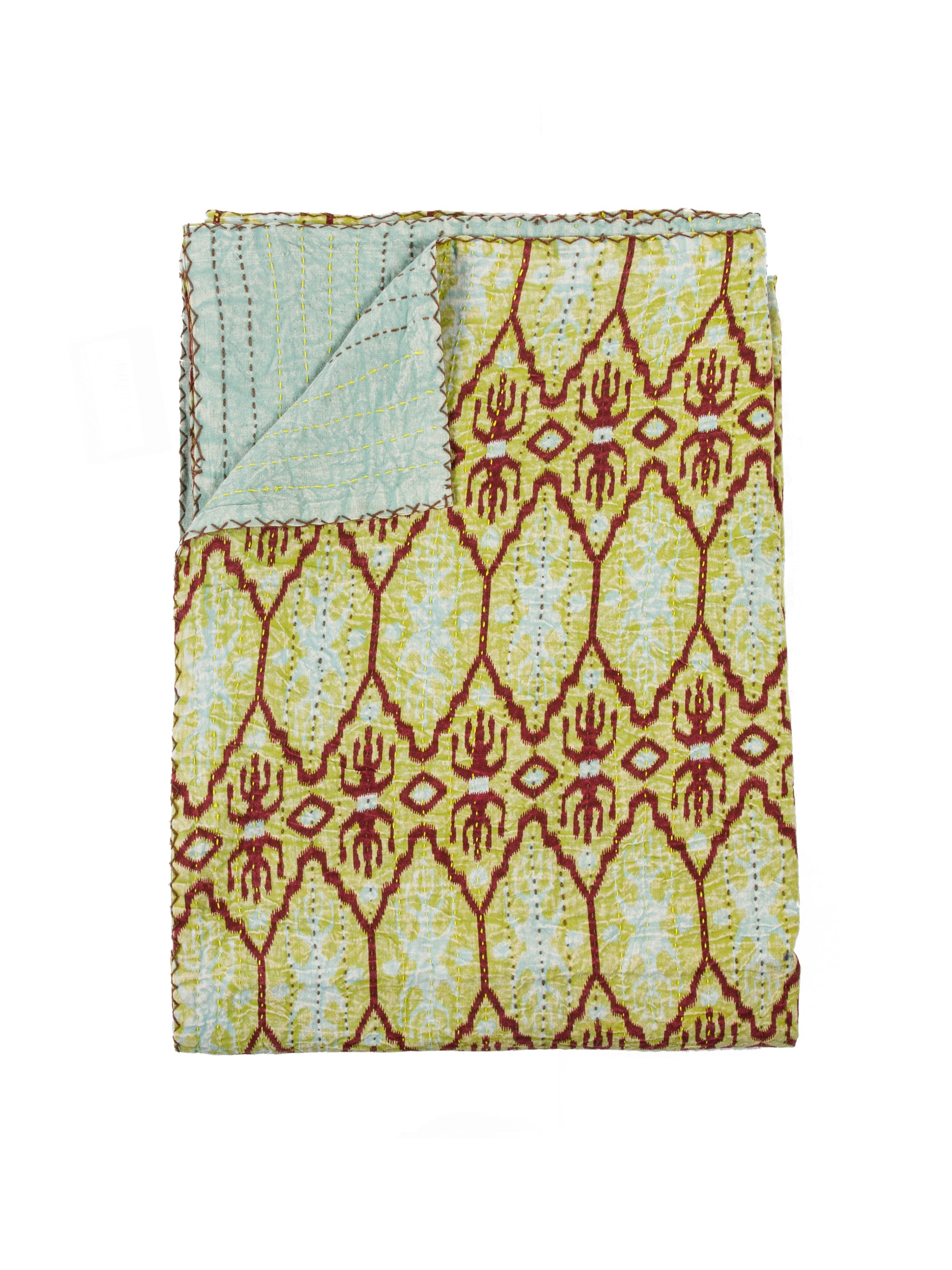 50" X 70" Multicolored Charming Kantha - Throw